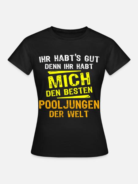 Pooljunge Geschenk - Frauen T-Shirt - Schwarz