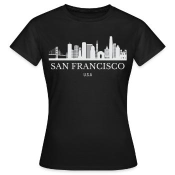 Skyline von San Francisco, San Francisco, USA - Frauen T-Shirt - Schwarz - Vorne - AI Model Female 172 dark (172cm)