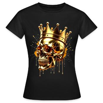 GOLDEN IMPERIAL SKULL - Women's T-Shirt - black - Front - AI Model Female 172 dark (172cm)