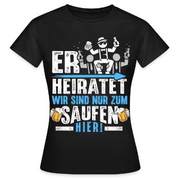 T-shirt de fête de garçon Hommes Grondement de fête de garçon - T-shirt Femme - noir - Devant - AI Model Female 172 dark (172cm)