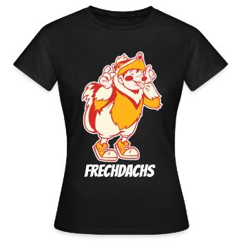 Frechdachs – Der freche Spitzbube - Frauen T-Shirt - Schwarz - Vorne - AI Model Female 172 dark (172cm)