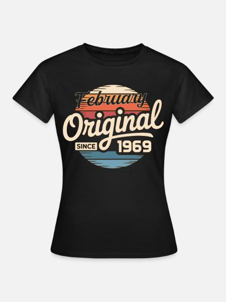 Februar 1969 Geburtstagsgeschenk Februar 1969 - T-shirt dam - svart