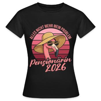 Don de retraite Flamingo 2026 pour le retraité - T-shirt Femme - noir - Devant - AI Model Female 172 dark (172cm)