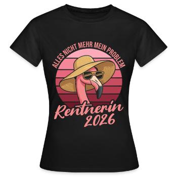Flamant retraité 2026 Ce n’est pas mon problème - T-shirt Femme - noir - Devant - AI Model Female 172 dark (172cm)