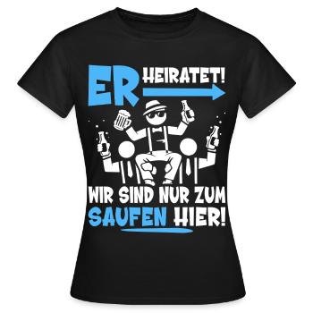 T-shirt de fête de garçon Hommes Grondement de fête de garçon - T-shirt Femme - noir - Devant - AI Model Female 172 dark (172cm)