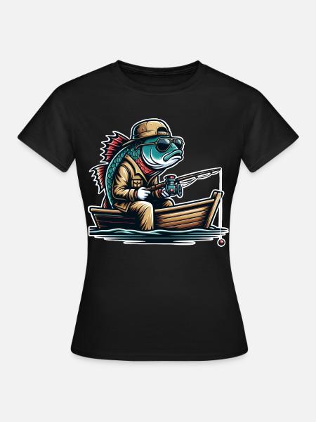 Angeln Angler - Frauen T-Shirt - Schwarz