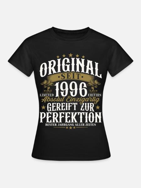 Original 1996 Jahrgang Vintage Geburtstag Geschenk - Frauen T-Shirt - Schwarz