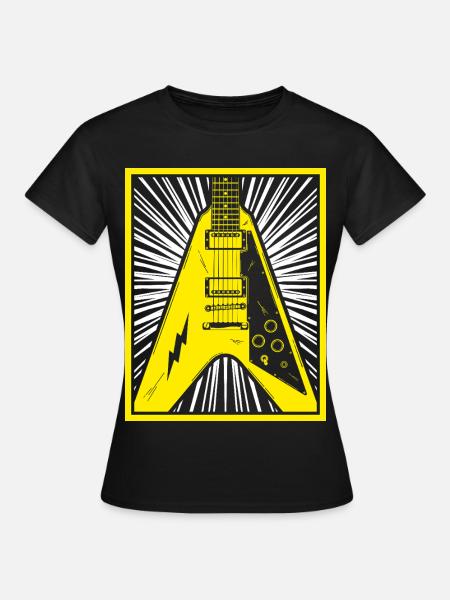 E-Gitarren-Silhouette - Frauen T-Shirt - Schwarz