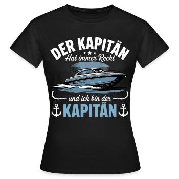 Kapitän Boot Bootsführerschein - Frauen T-Shirt - Schwarz - Vorne - AI Model Female 172 dark (172cm)