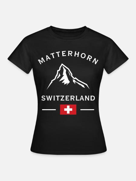 Matterhorn Alpen Schweiz Logo - Frauen T-Shirt - Schwarz