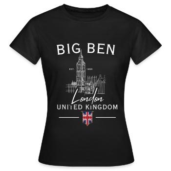Big Ben London Skyline - Women's T-Shirt - black - Front - AI Model Female 172 dark (172cm)