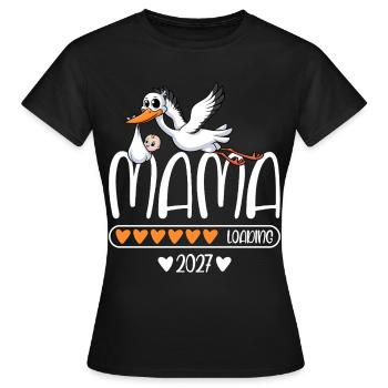 Mama 2027 loading - Women's T-Shirt - black - Front - AI Model Female 172 dark (172cm)