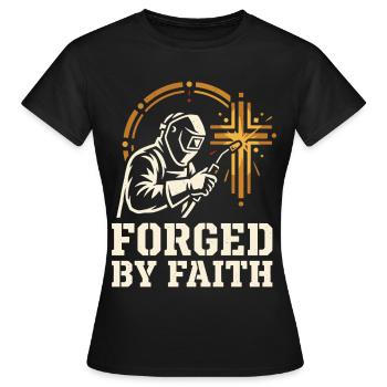 Motif soudeur avec étincelles en croix rétro - T-shirt Femme - noir - Devant - AI Model Female 172 dark (172cm)