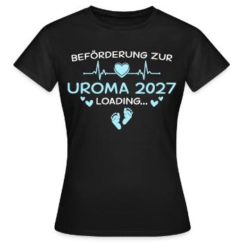 Great-Grandma 2027 Heart Pregnancy Announcement - Women's T-Shirt - black - Front - AI Model Female 172 dark (172cm)