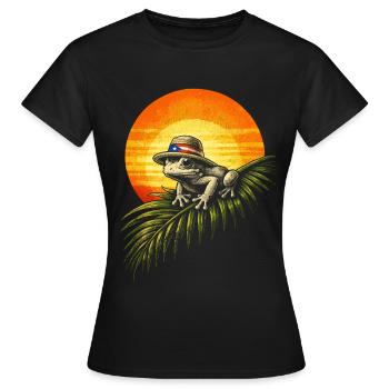 Grenouille boricua coqui de Porto Rico - T-shirt Femme - noir - Devant - AI Model Female 172 dark (172cm)