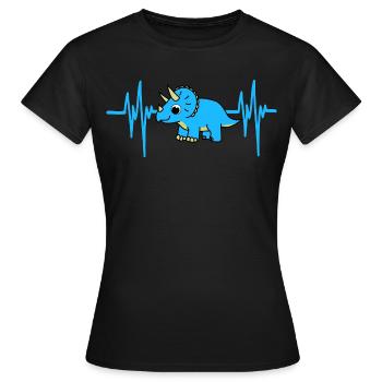 Battement de cœur Dino - T-shirt Femme - noir - Devant - AI Model Female 172 dark (172cm)