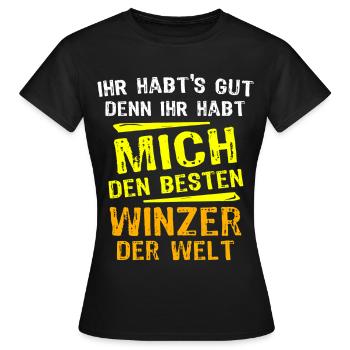 Winemaker Gift - Women's T-Shirt - black - Front - AI Model Female 172 dark (172cm)