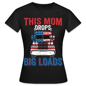 Trucker, conductrice de semi-remorque américaine maman - T-shirt Femme - noir - Devant - AI Model Female 172 dark (172cm)