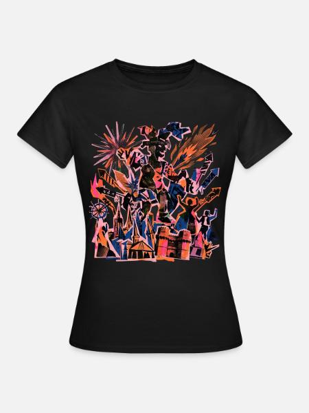 Fallas De Valencia Risographie - Frauen T-Shirt - Schwarz