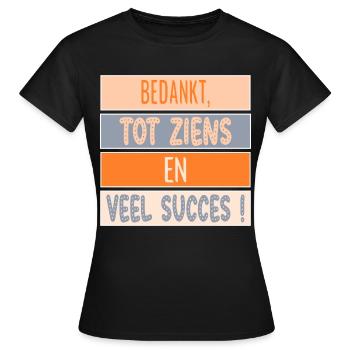 Merci - Bonne chance - T-shirt Femme - noir - Devant - AI Model Female 172 dark (172cm)