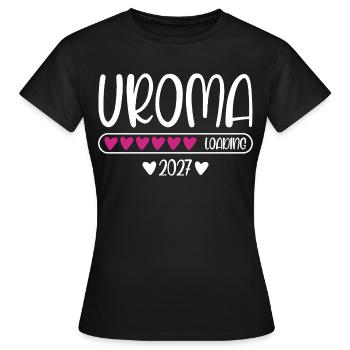 Uroma 2027 loading Herzchen Ladebalken - Frauen T-Shirt - Schwarz - Vorne - AI Model Female 172 dark (172cm)