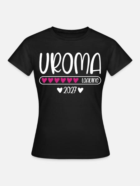 Uroma 2027 loading Herzchen Ladebalken - Frauen T-Shirt - Schwarz