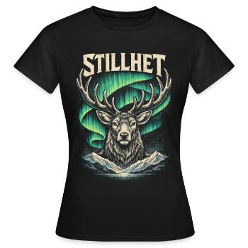 Skandinavisch Wikinger Stillhet - Frauen T-Shirt - Schwarz - Vorne - AI Model Female 172 dark (172cm)