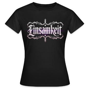 Chemise de la solitude – Lettrage gothique - T-shirt Femme - noir - Devant - AI Model Female 172 dark (172cm)