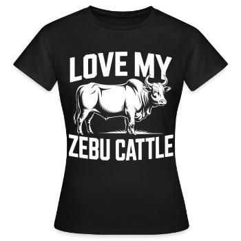 Liebe mein Zebu Vieh - Frauen T-Shirt - Schwarz - Vorne - AI Model Female 172 dark (172cm)