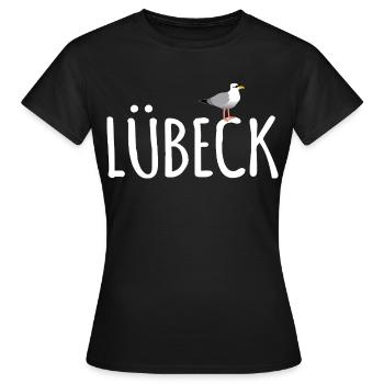 Mouette de Lübeck - T-shirt Femme - noir - Devant - AI Model Female 172 dark (172cm)