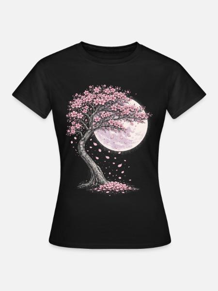 Kirschblüten Sakura Kirschblüte - Frauen T-Shirt - Schwarz