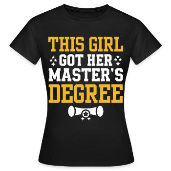 Cette fille a obtenu son master en 2026 - T-shirt Femme - noir - Devant - AI Model Female 172 dark (172cm)