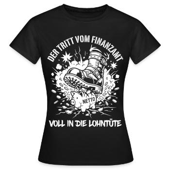 The net destroyed by the tax office - Women's T-Shirt - black - Front - AI Model Female 172 dark (172cm)