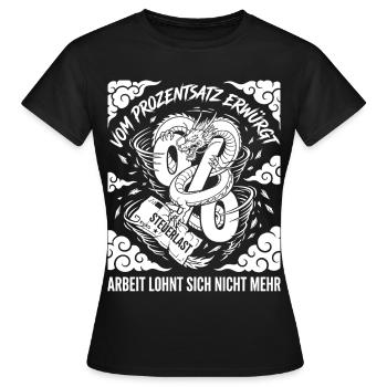 Vom Prozentsatz Erwürgt, Steuerlast - Frauen T-Shirt - Schwarz - Vorne - AI Model Female 172 dark (172cm)