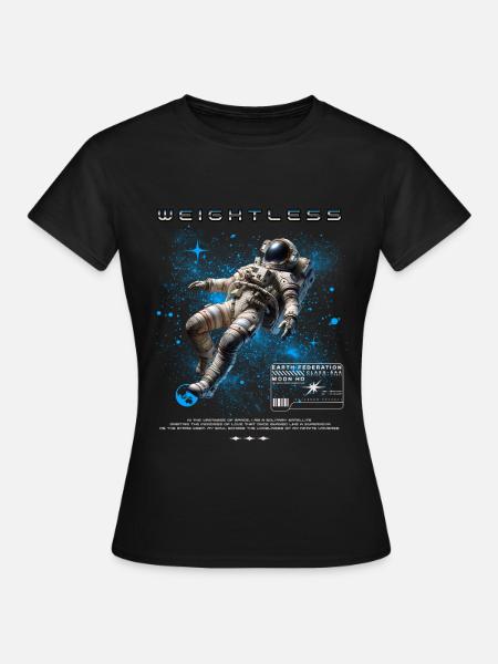 Schwerelos Astronaut Weltall - Frauen T-Shirt - Schwarz