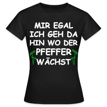 Là où le poivre pousse un drôle de dicton - T-shirt Femme - noir - Devant - AI Model Female 172 dark (172cm)