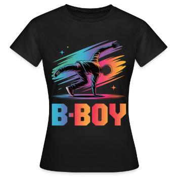 B-Boy Breakdance Streetstyle Breakdancer - T-shirt Femme - noir - Devant - AI Model Female 172 dark (172cm)