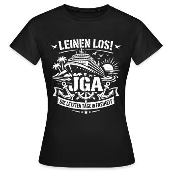 Cast off! Bachelor party on the high seas - Women's T-Shirt - black - Front - AI Model Female 172 dark (172cm)