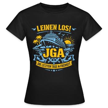 Cast off! Bachelor party on the high seas - Women's T-Shirt - black - Front - AI Model Female 172 dark (172cm)