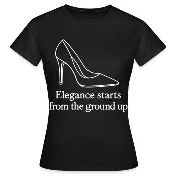 High Heel Line Art – Elegance Fashion Quote - Women's T-Shirt - black - Front - AI Model Female 172 dark (172cm)