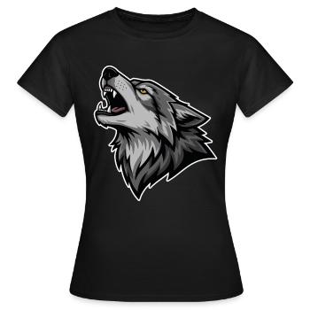 Grauer Wolf heult Wildmond-Wolf-Logo - Frauen T-Shirt - Schwarz - Vorne - AI Model Female 172 dark (172cm)