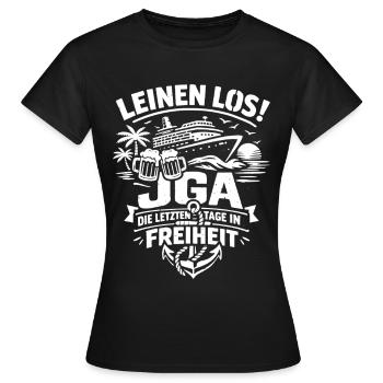 Cast off! Bachelor party on the high seas - Women's T-Shirt - black - Front - AI Model Female 172 dark (172cm)