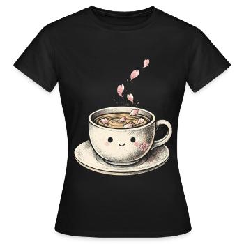 Cherry Blossom Sakura Cherry Blossom - Women's T-Shirt - black - Front - AI Model Female 172 dark (172cm)