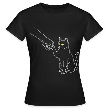 Katzen Shirt für Katzenliebhaber - Frauen T-Shirt - Schwarz - Vorne - AI Model Female 172 dark (172cm)