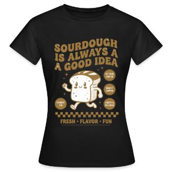 Ère de démarrage du pain au levain - T-shirt Femme - noir - Devant - AI Model Female 172 dark (172cm)