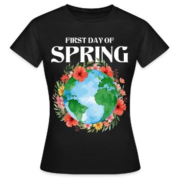 First Day Of Spring Happy Easter Ostara - Women's T-Shirt - black - Front - AI Model Female 172 dark (172cm)
