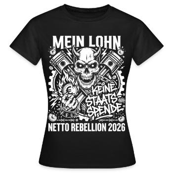 Mein Lohn Keine Staats-Spende - Frauen T-Shirt - Schwarz - Vorne - AI Model Female 172 dark (172cm)