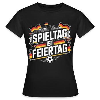 Spieltag ist Feiertag Deutschland Fan - Frauen T-Shirt - Schwarz - Vorne - AI Model Female 172 dark (172cm)