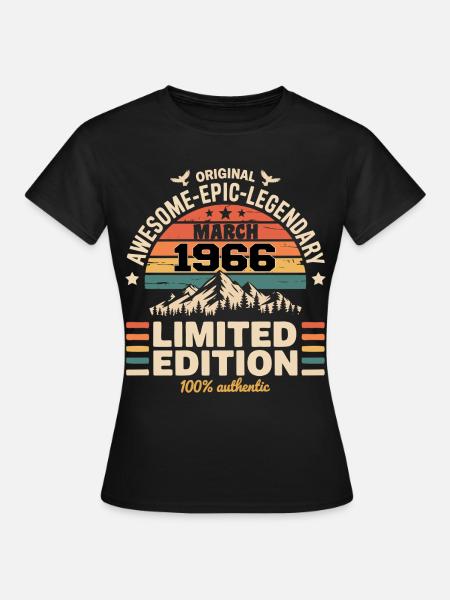 Vintage-Jubiläum März 1966 März 1966 - Frauen T-Shirt - Schwarz