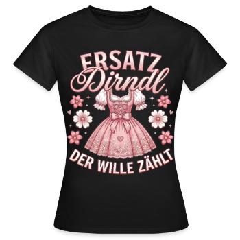 T-shirt traditionnel Chemise traditionnelle féminine Chemise Dirndl - T-shirt Femme - noir - Devant - AI Model Female 172 dark (172cm)